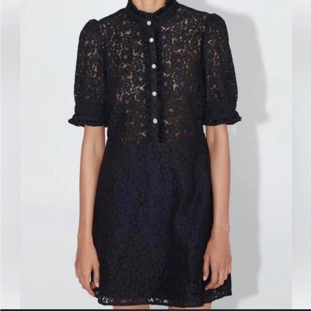 Zara Black Lace Mini Dress
